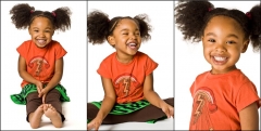 Smiling girl - triptych