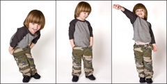 Posing boy - triptych