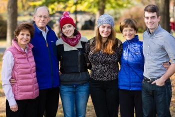 Family in Central Park in Autumn